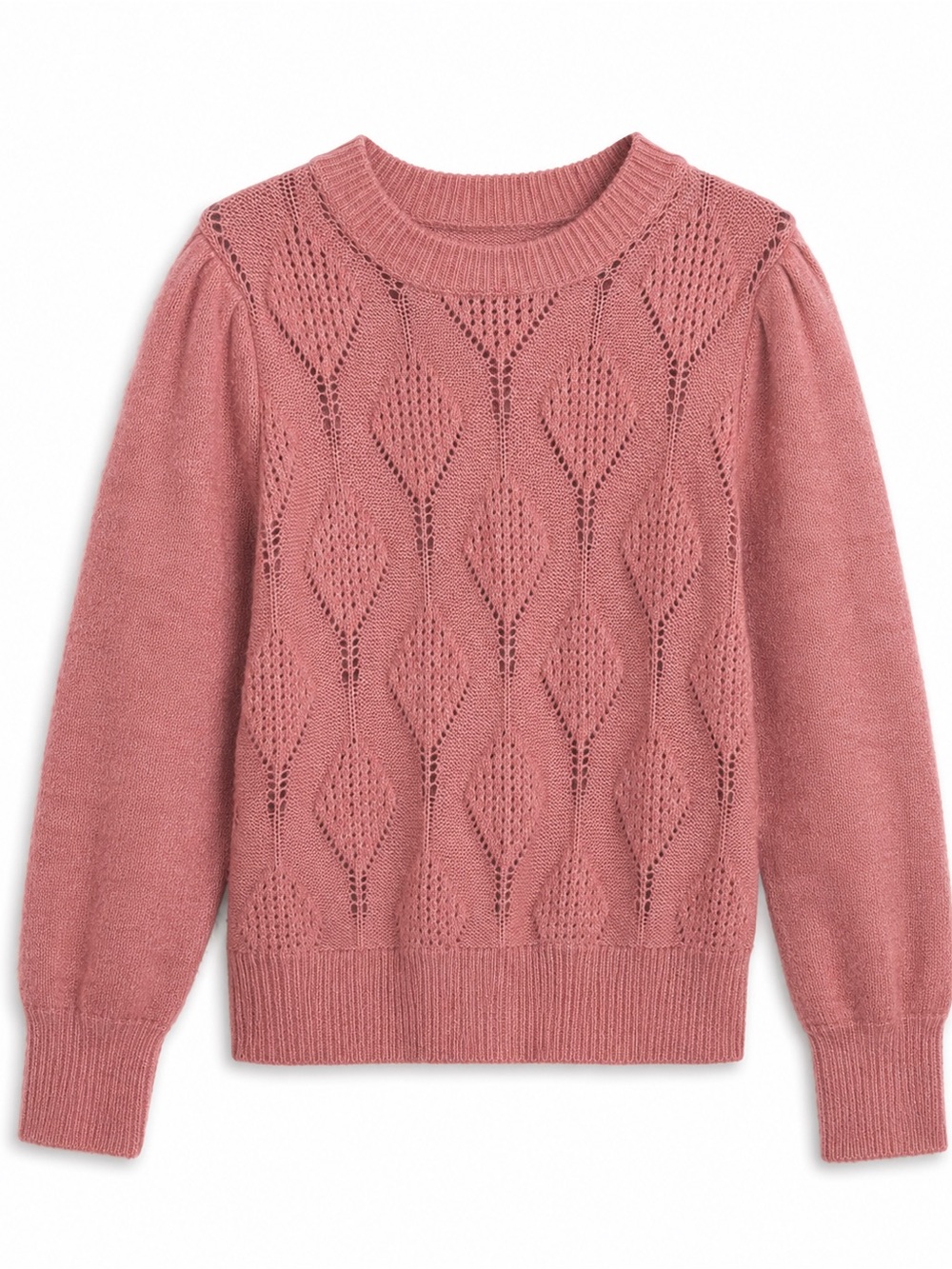 Old Navy Pointelle Sweater – Kitten Kisses Pink – Size Medium